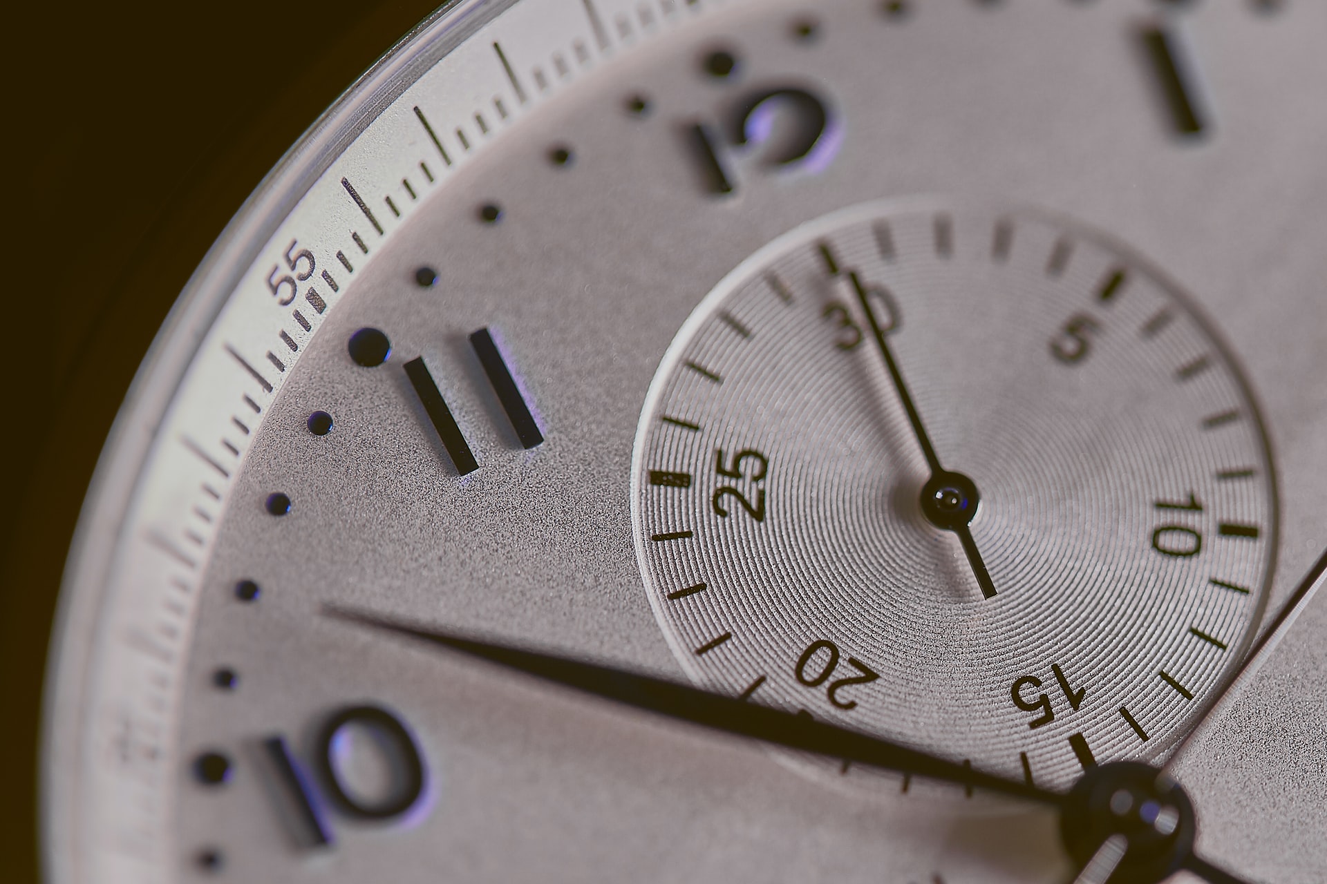 A close-up shot of a clock face