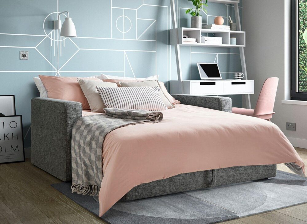 the-haze-sofa-bed-grey-pink-duvet