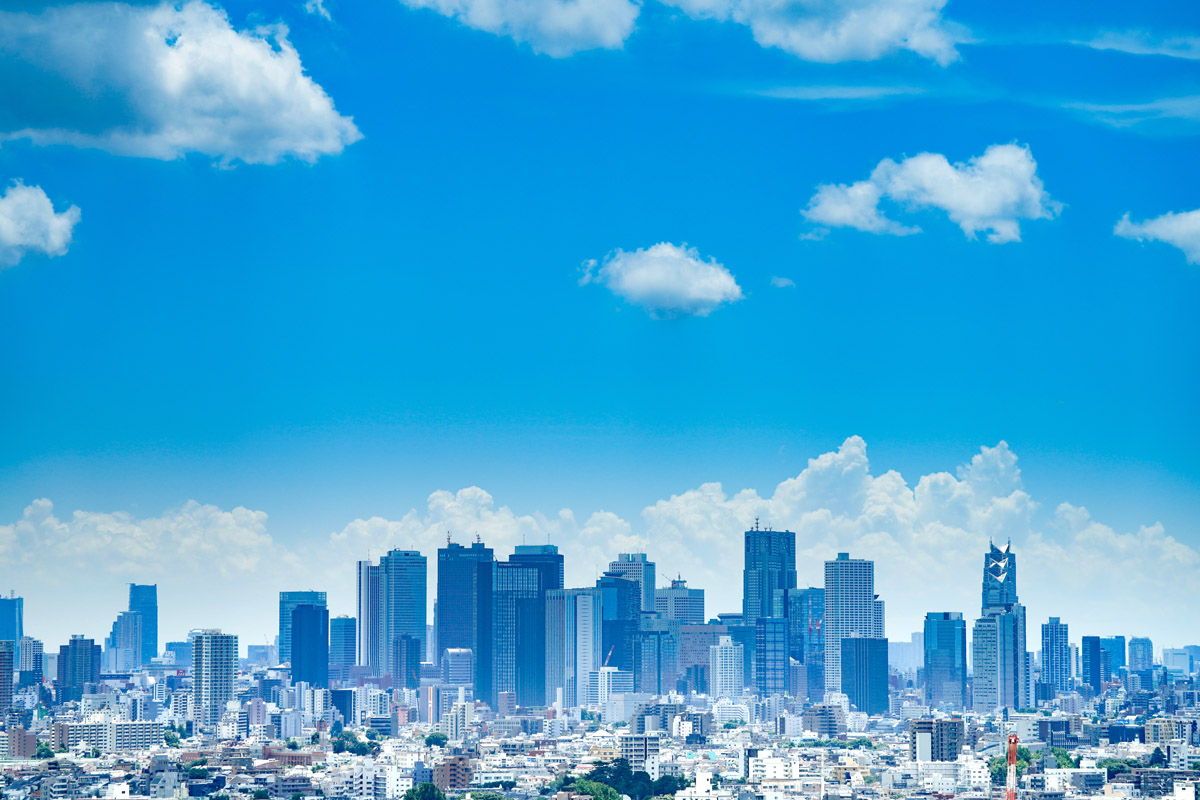 Tokyo skyline in summer